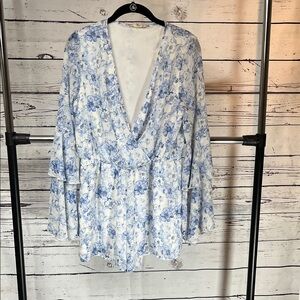 Floral V-Neck Long Sleeve romper